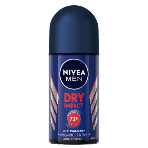 NIVEA Dry Impact Roll On Deodorant For Men 50Ml-Blue